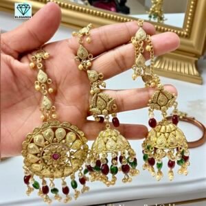 Gold Plated Antique Polish Most Famous Jhumka Set