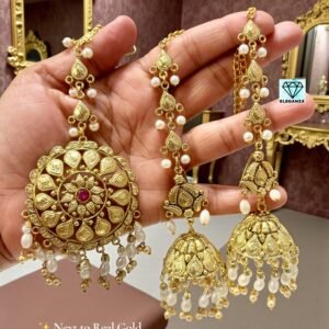 Gold Plated Antique Polish Most Famous Jhumka Set