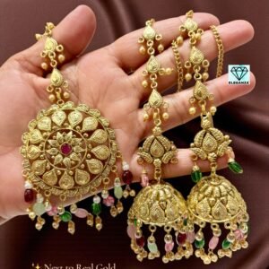 Gold Plated Antique Polish Most Famous Jhumka Set