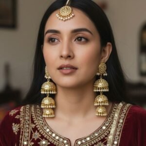 Gold Plated Real Jadau Mangtikka Set