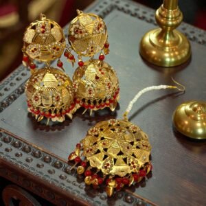 Gold Plated Real Jadau Mangtikka Set