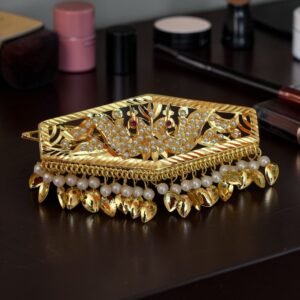 Gold Plated Hair Peacock Clip