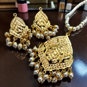 Jadau Gold Plated Pendant Set