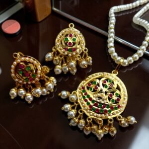 Jadau Gold Plated Pendant Set
