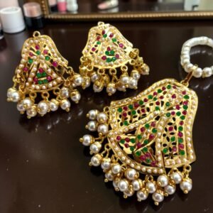 Jadau Gold Plated Pendant Set