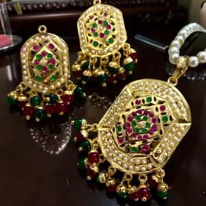 Jadau Gold Plated Pendant Set