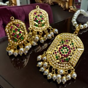 Jadau Gold Plated Pendant Set