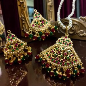 Jadau Gold Plated Pendant Set